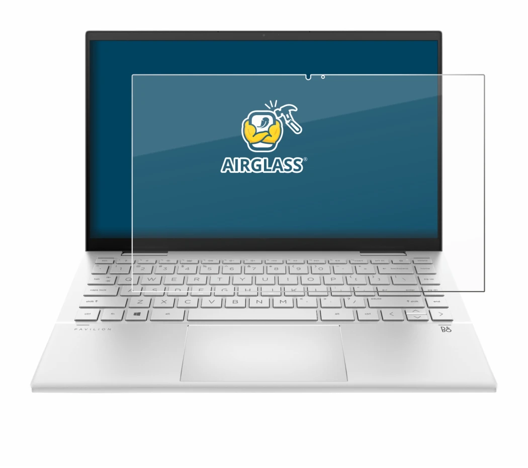 Immagine del dispositivo HP Pavilion x360 (14-dyX) con un'ampia varietà di protezioni per lo schermo.