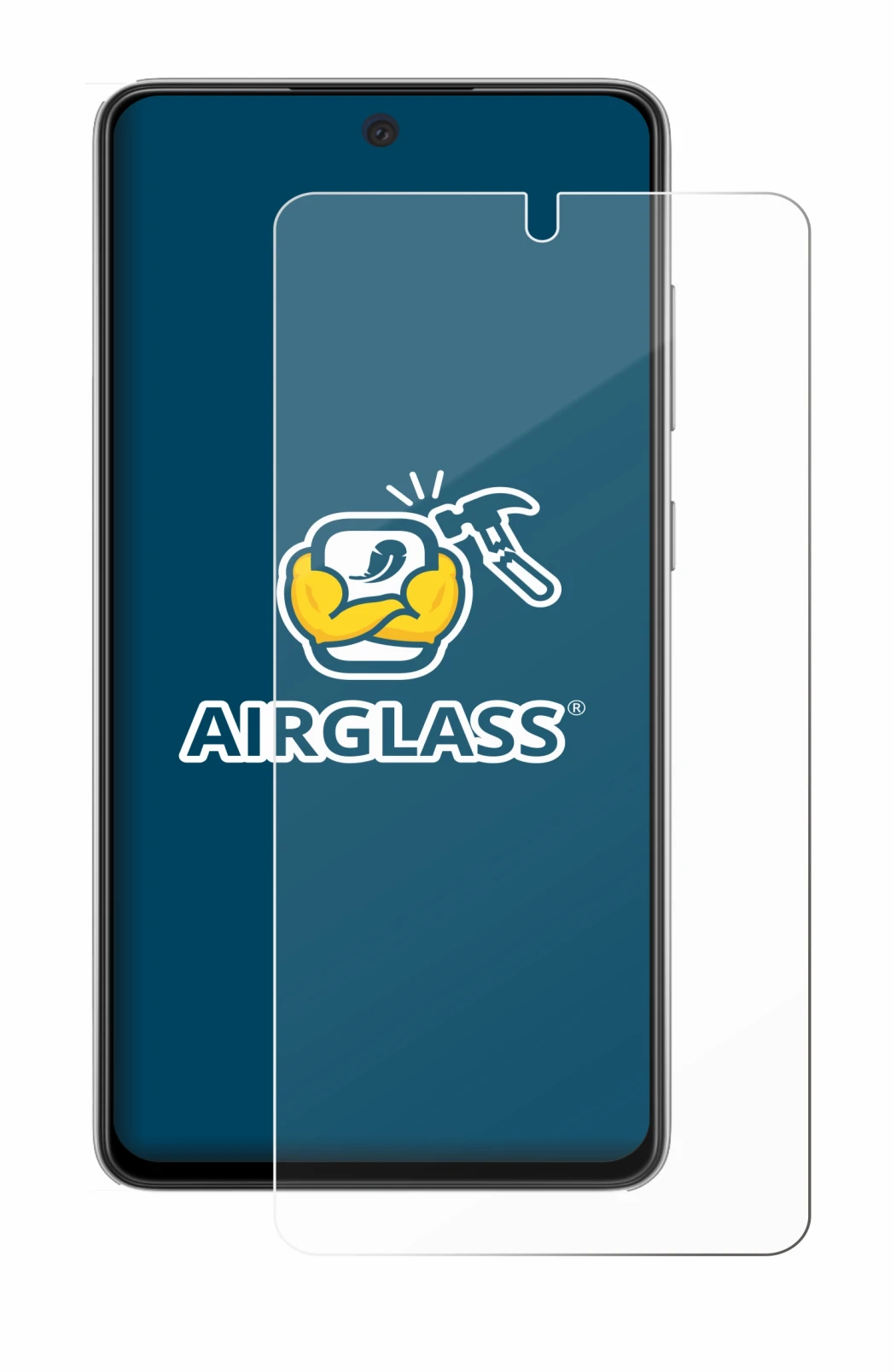 Immagine del dispositivo Samsung Galaxy A52s 5G con un'ampia varietà di protezioni per lo schermo.