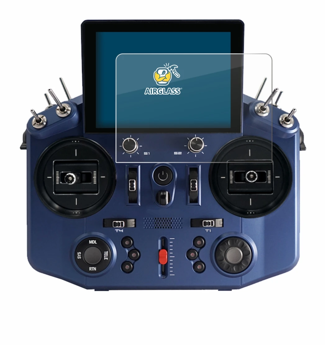 Immagine del dispositivo FrSky Tandem X20S con un'ampia varietà di protezioni per lo schermo.