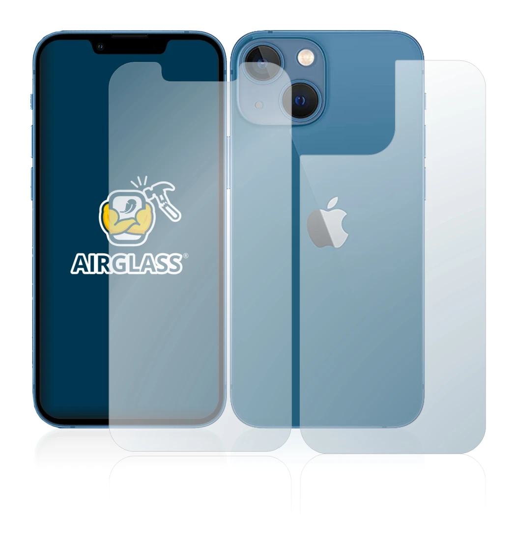 Immagine del dispositivo Apple iPhone 13 mini (Fronte+Retro) con un'ampia varietà di protezioni per lo schermo.