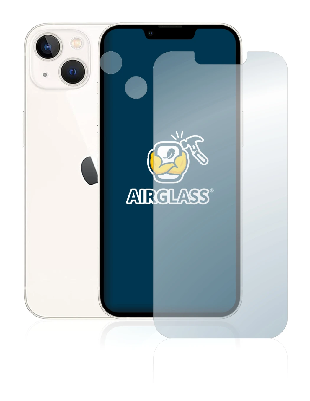 Immagine del dispositivo Apple iPhone 13 (Fronte+Fotocamera) con un'ampia varietà di protezioni per lo schermo.