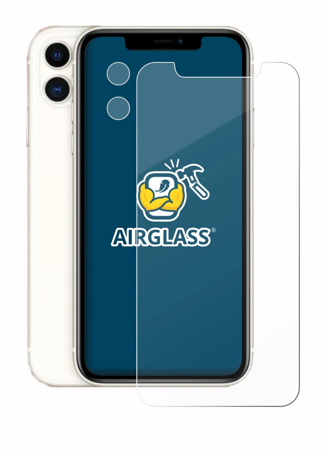 Immagine del dispositivo Apple iPhone 11 (Fronte+Fotocamera) con un'ampia varietà di protezioni per lo schermo.