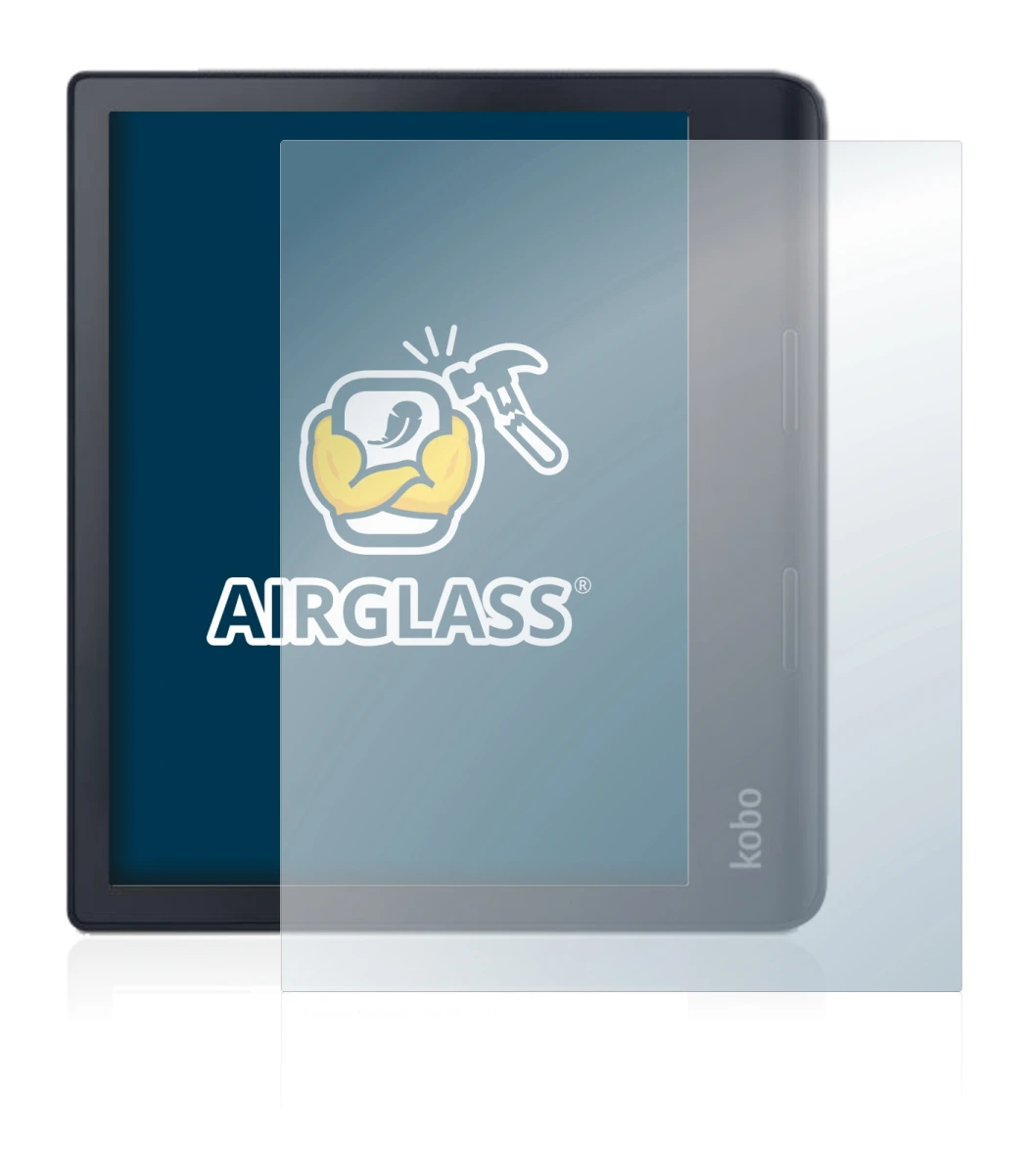 Immagine del dispositivo Kobo Sage con un'ampia varietà di protezioni per lo schermo.