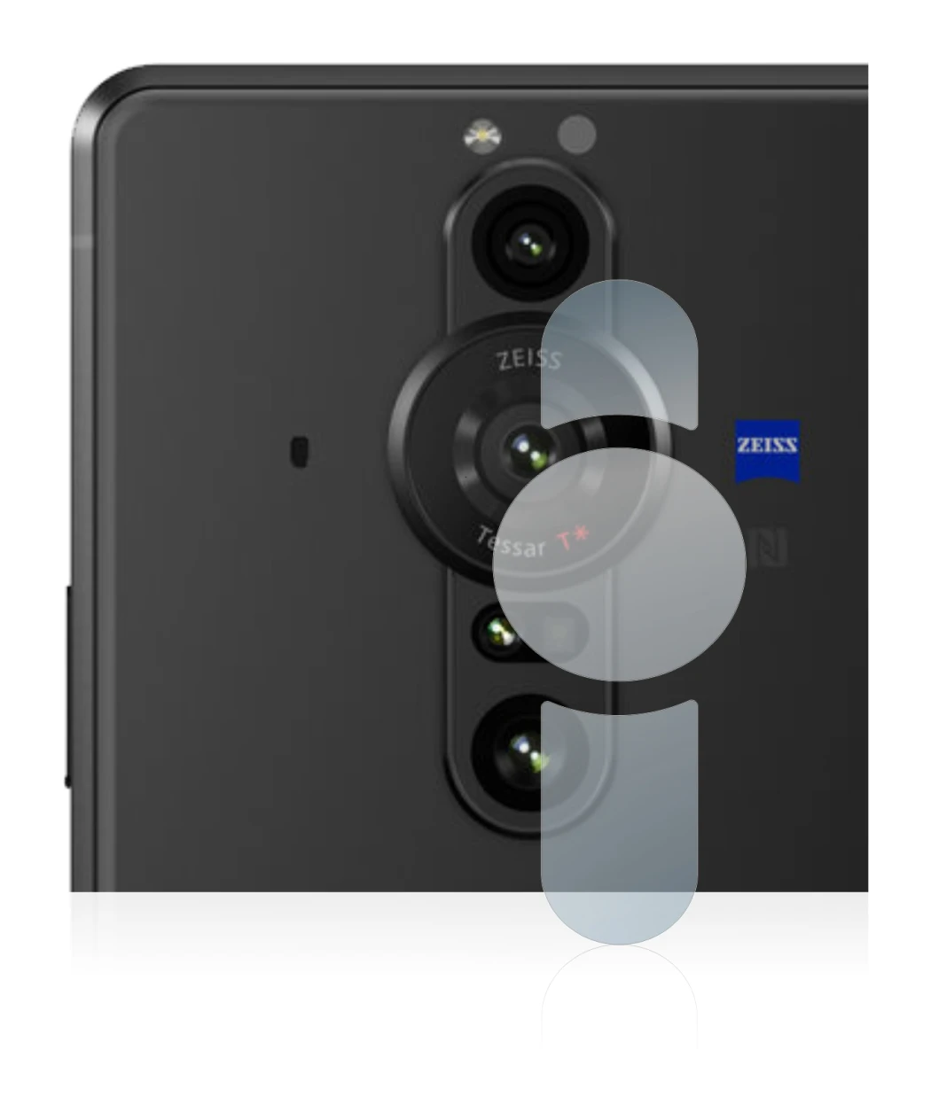 Immagine del dispositivo Sony Xperia Pro-I (SOLO Fotocamera) con un'ampia varietà di protezioni per lo schermo.