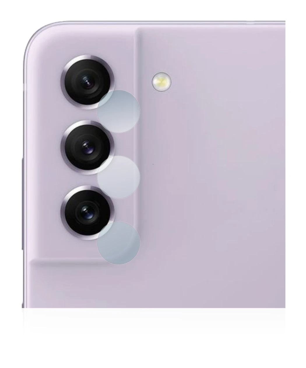 Immagine del dispositivo Samsung Galaxy S21 FE 5G (SOLO Fotocamera) con un'ampia varietà di protezioni per lo schermo.