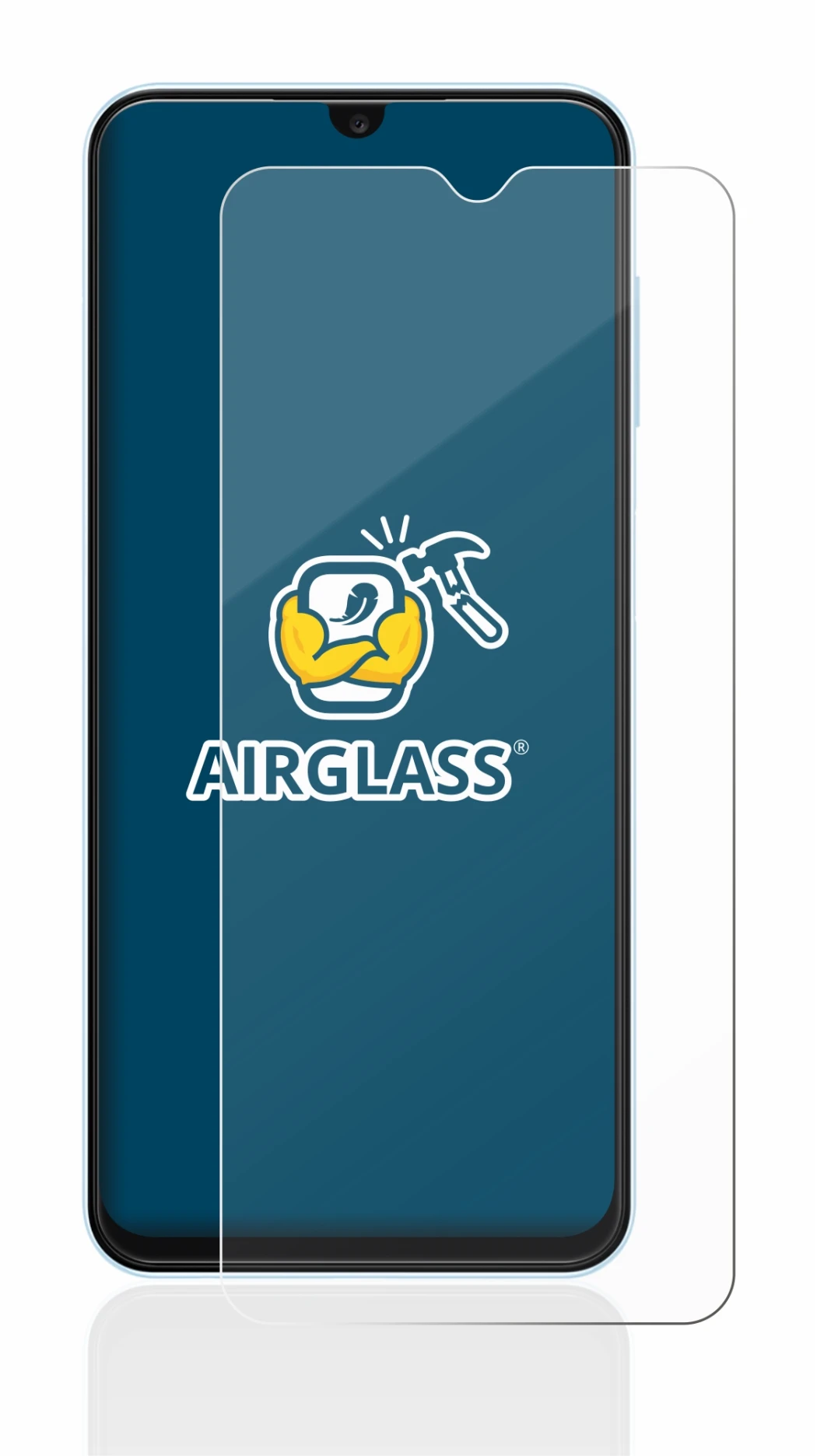 Immagine del dispositivo Samsung Galaxy A13 con un'ampia varietà di protezioni per lo schermo.