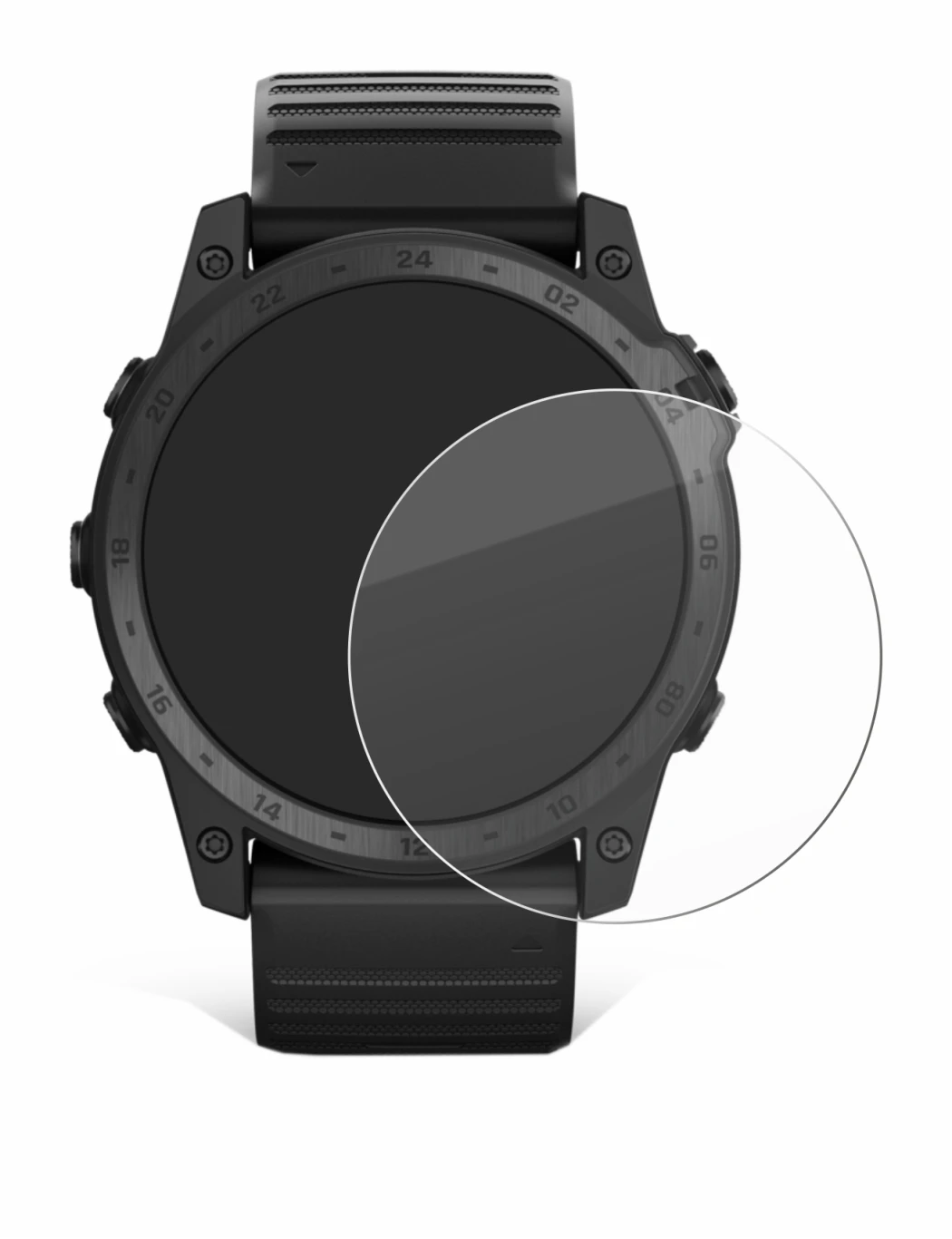 Immagine del dispositivo Garmin Tactix 7 Pro Ballistics con un'ampia varietà di protezioni per lo schermo.