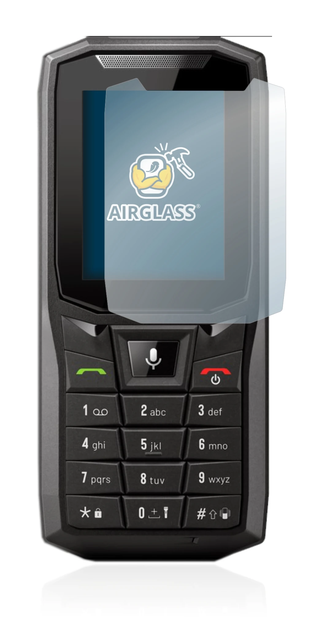 Immagine del dispositivo Crosscall Core-S4 con un'ampia varietà di protezioni per lo schermo.