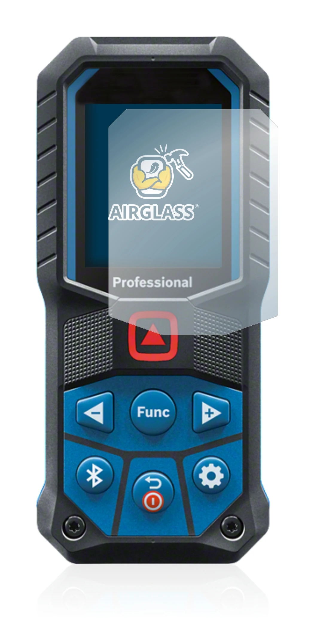 Immagine del dispositivo Bosch GLM 50-27 C con un'ampia varietà di protezioni per lo schermo.