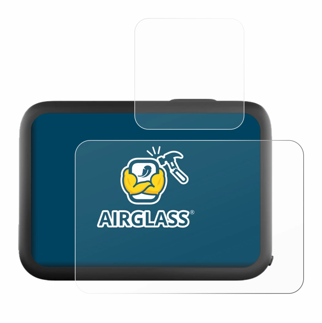 Immagine del dispositivo GoPro Hero 11 Black con un'ampia varietà di protezioni per lo schermo.