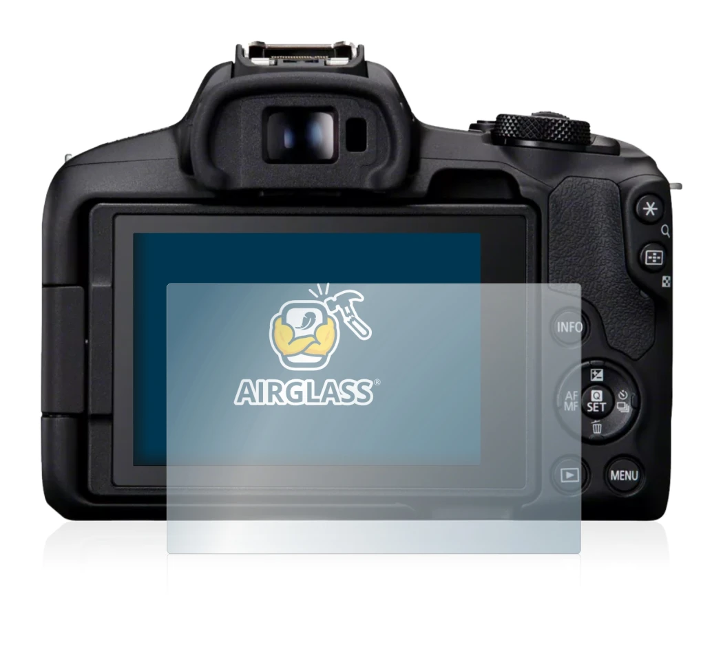 Immagine del dispositivo Canon EOS R50 con un'ampia varietà di protezioni per lo schermo.