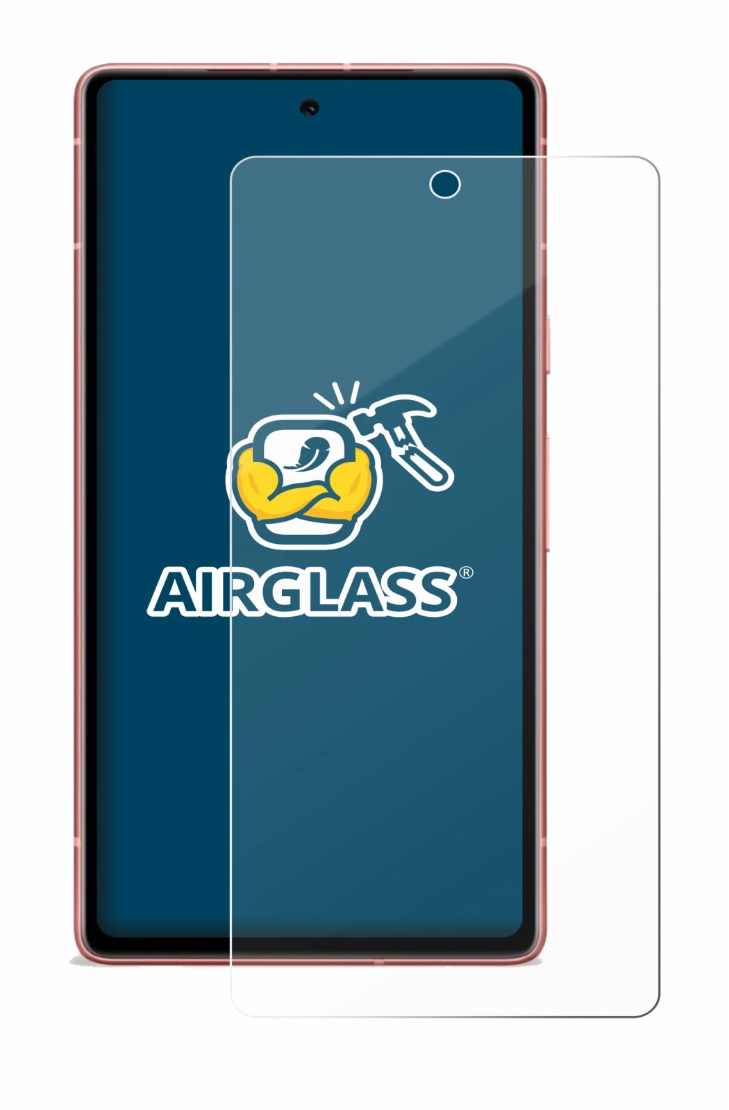 Immagine del dispositivo Google Pixel 7a con un'ampia varietà di protezioni per lo schermo.