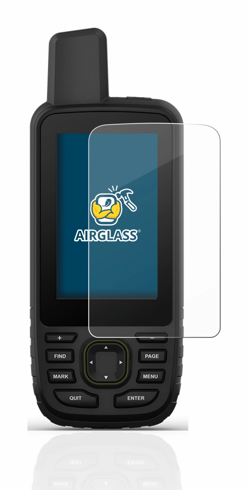 Immagine del dispositivo Garmin GPSMAP 67 con un'ampia varietà di protezioni per lo schermo.
