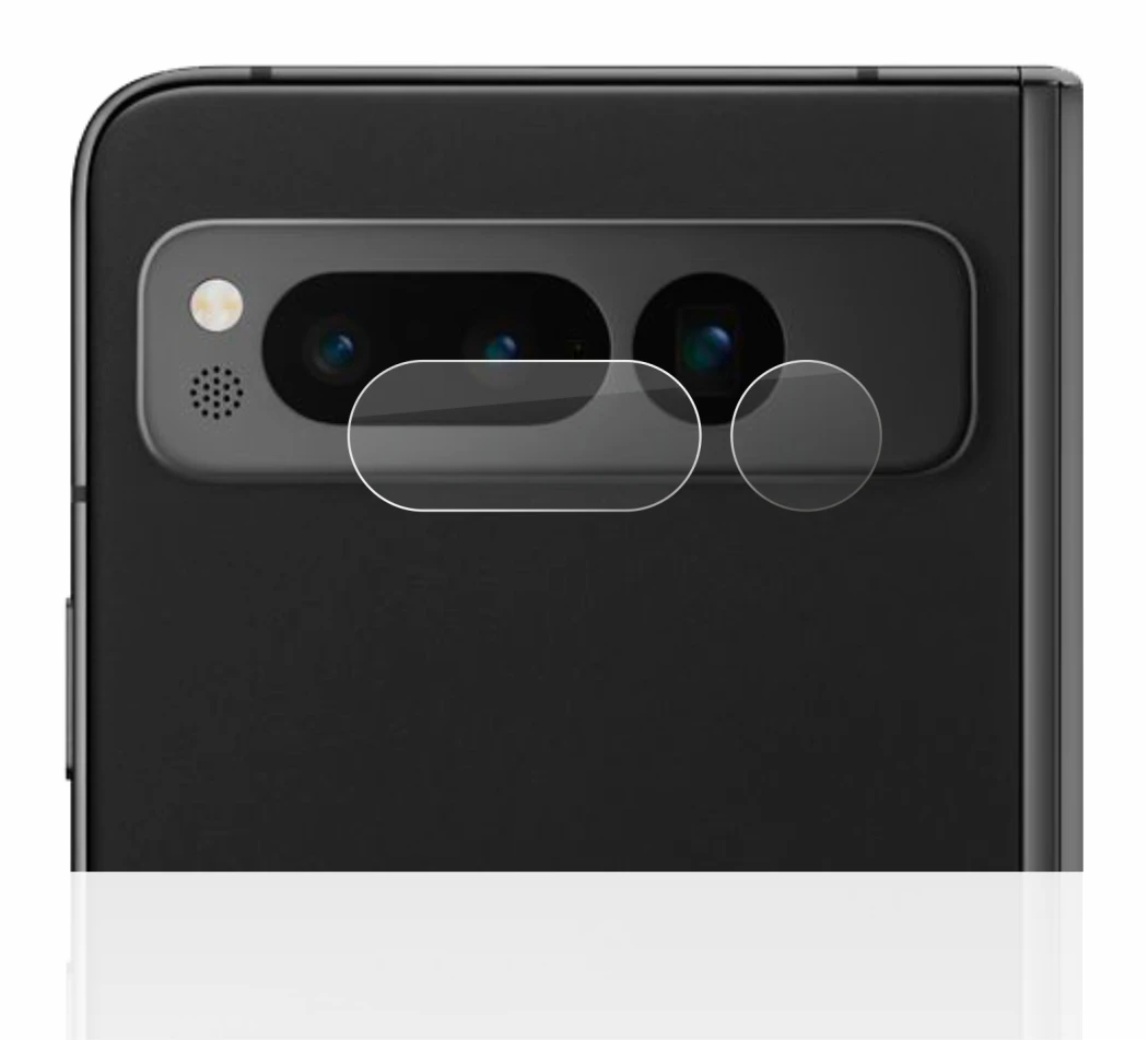 Immagine del dispositivo Google Pixel Fold (SOLO Fotocamera) con un'ampia varietà di protezioni per lo schermo.
