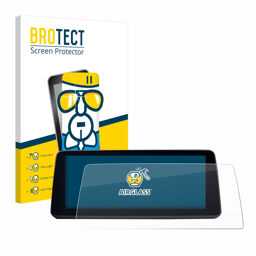 Parte frontale di una confezione del prodotto con il logo del marchio BROTECT. Accanto è raffigurato il dispositivo BMW 5 G30/