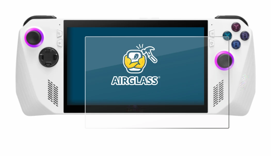 Immagine del dispositivo ASUS ROG Ally (2023) RC71L con un'ampia varietà di protezioni per lo schermo.