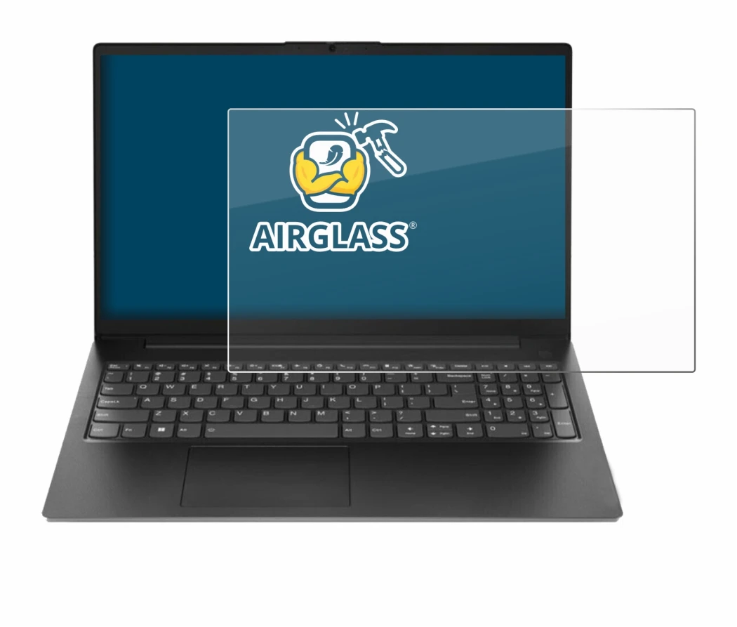 Immagine del dispositivo Lenovo V15 Gen 4 AMN con un'ampia varietà di protezioni per lo schermo.