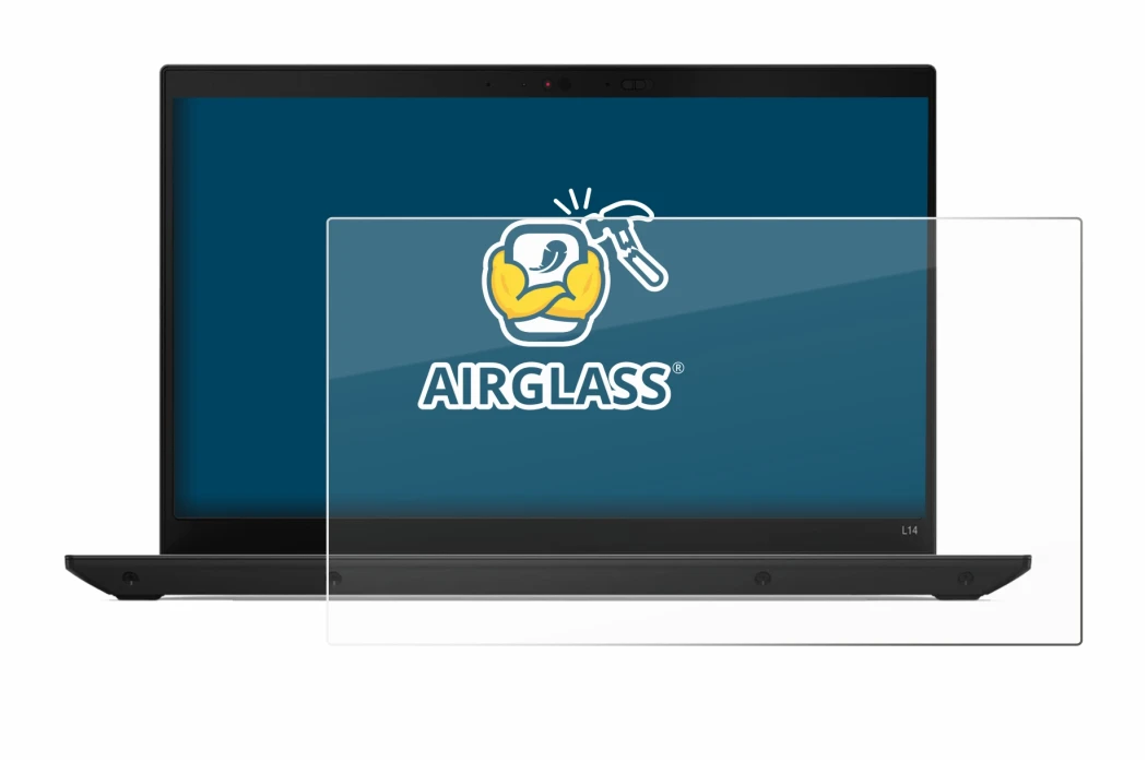 Immagine del dispositivo Lenovo ThinkPad L14 Gen 4 con un'ampia varietà di protezioni per lo schermo.