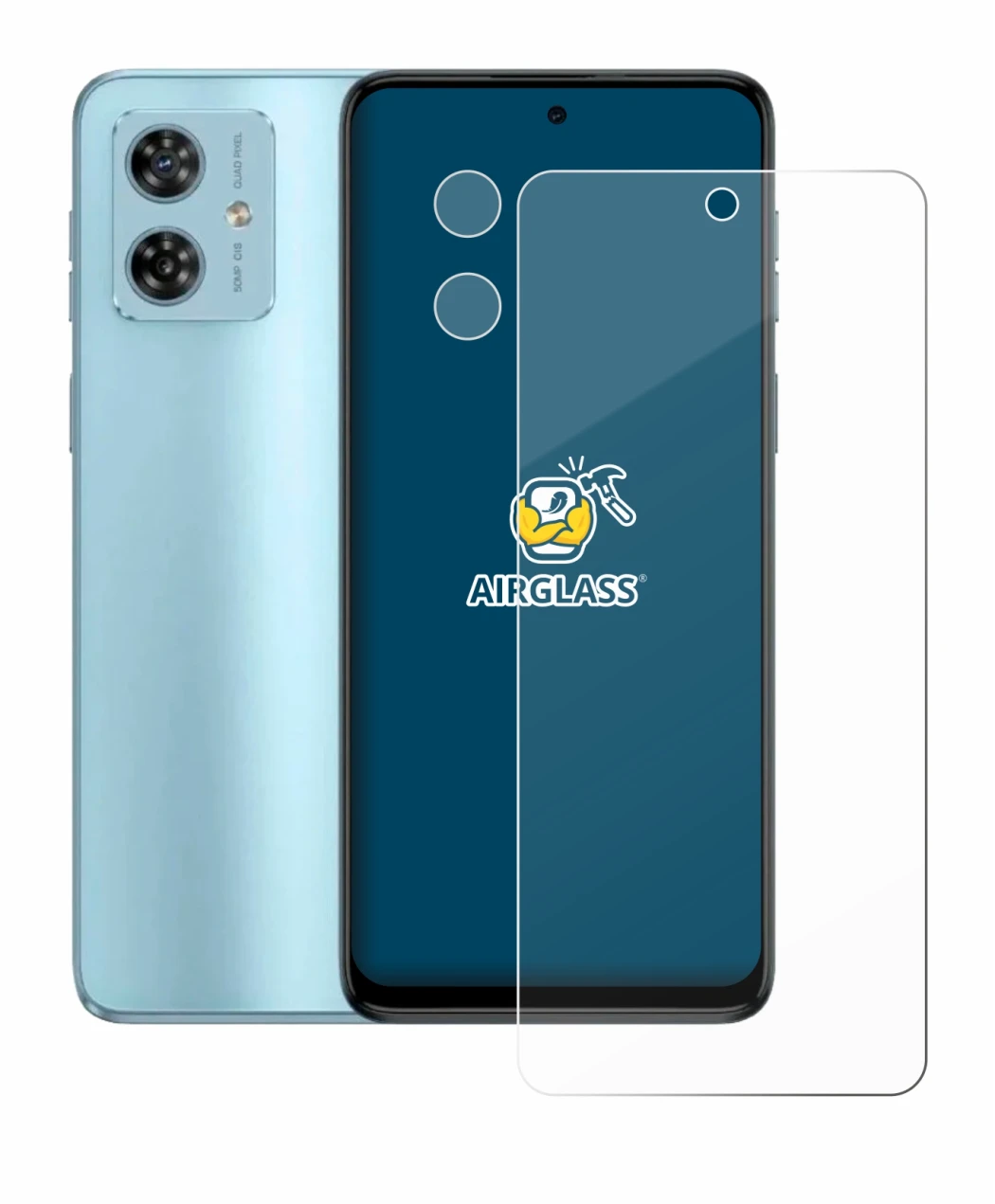 Immagine del dispositivo Motorola Moto G54 (Fronte+Fotocamera) con un'ampia varietà di protezioni per lo schermo.