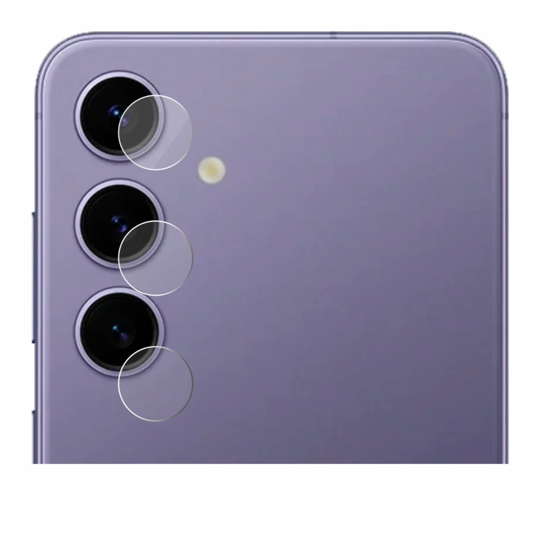Immagine del dispositivo Samsung Galaxy S24 (SOLO Fotocamera) con un'ampia varietà di protezioni per lo schermo.