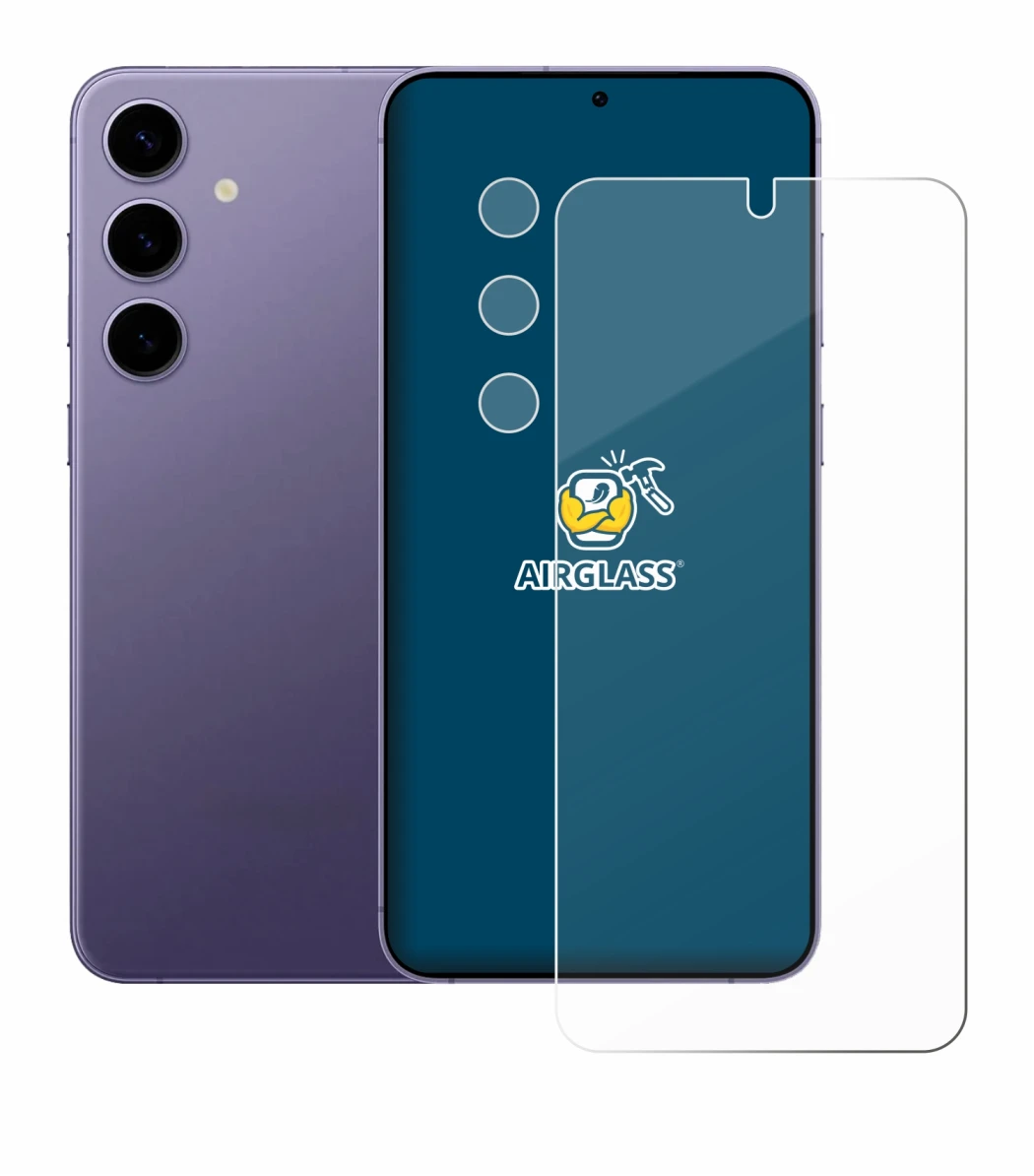 Immagine del dispositivo Samsung Galaxy S24 (Fronte+Fotocamera) con un'ampia varietà di protezioni per lo schermo.