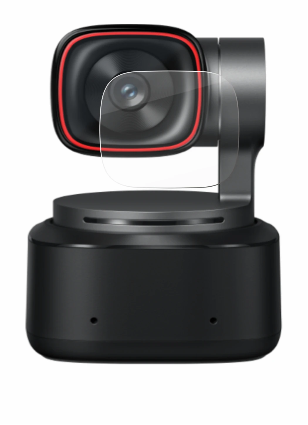 Immagine del dispositivo OBSBOT Tiny 2 con un'ampia varietà di protezioni per lo schermo.