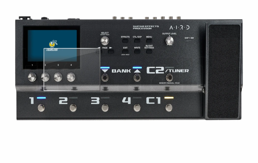 Immagine del dispositivo Boss GX-100 con un'ampia varietà di protezioni per lo schermo.