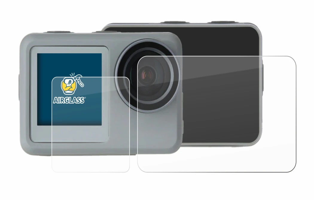 Immagine del dispositivo Rollei Actioncam 9s Plus con un'ampia varietà di protezioni per lo schermo.