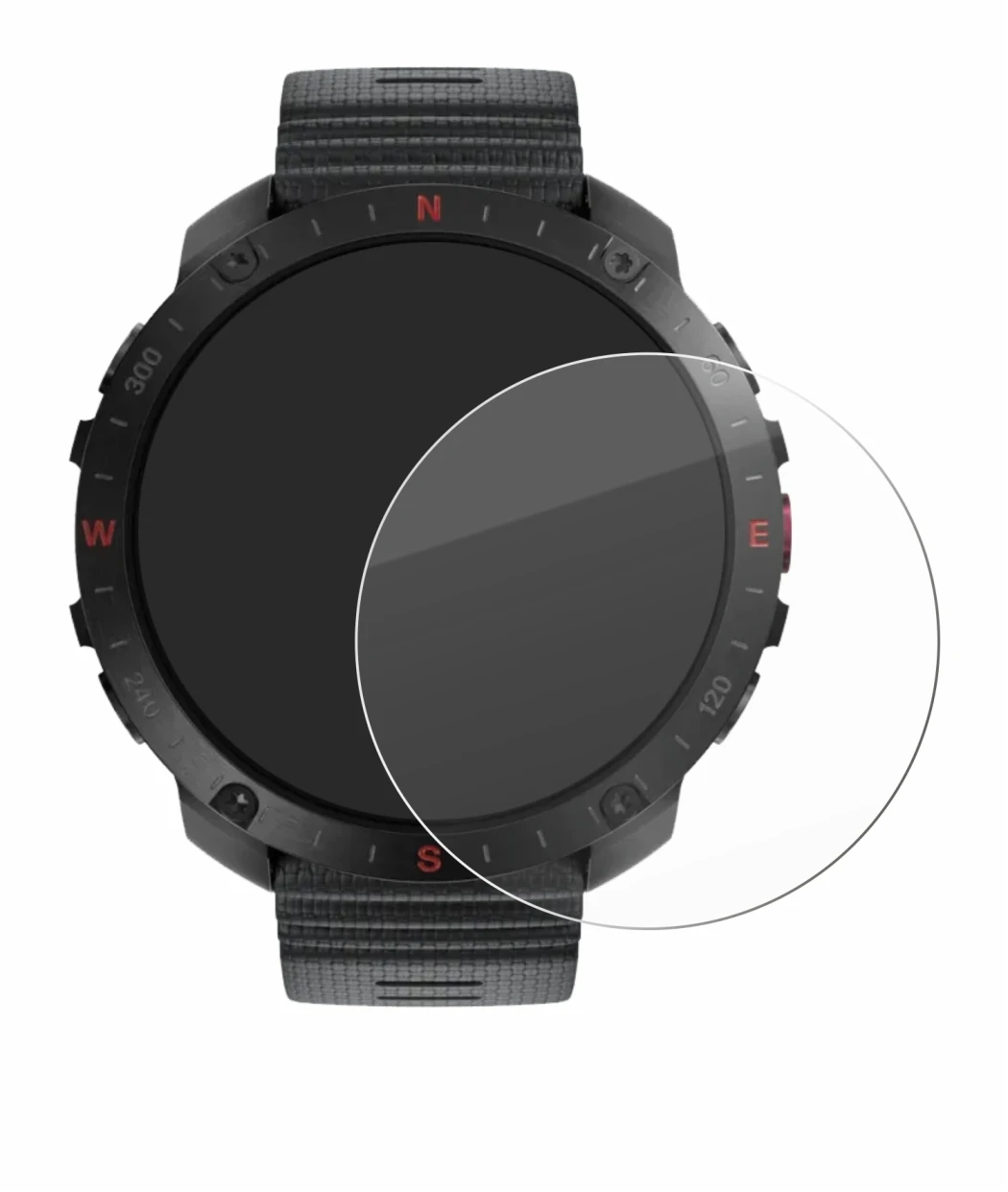 Immagine del dispositivo Polar Grit X2 Pro con un'ampia varietà di protezioni per lo schermo.