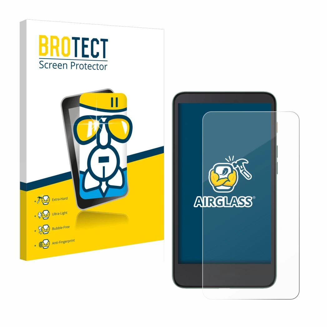 Parte frontale di una confezione del prodotto con il logo del marchio BROTECT. Accanto è raffigurato il dispositivo Xiaomi Moa