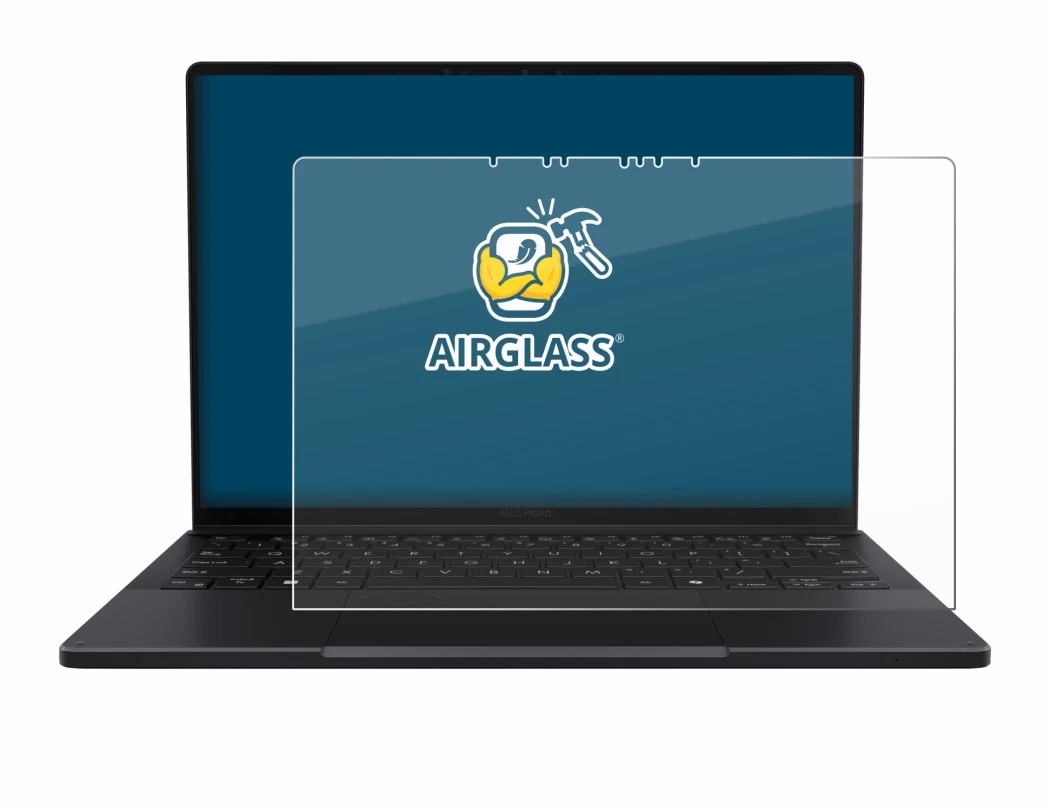 Immagine del dispositivo ASUS ProArt PX13 con un'ampia varietà di protezioni per lo schermo.