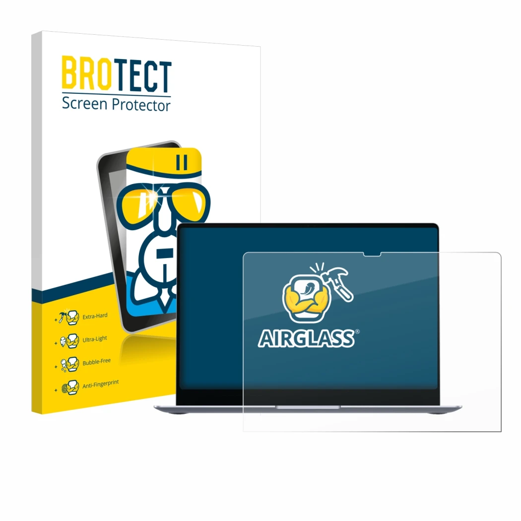 Parte frontale di una confezione del prodotto con il logo del marchio BROTECT. Accanto è raffigurato il dispositivo Samsung Ga