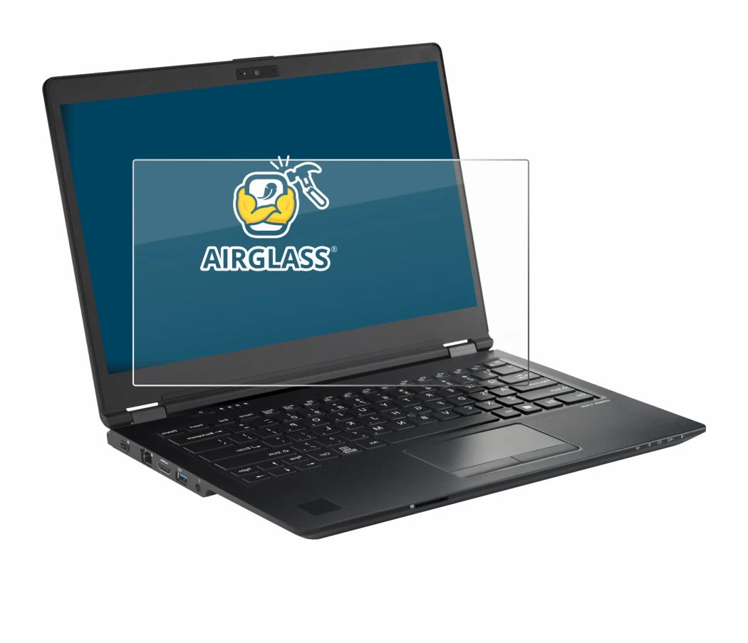 Immagine del dispositivo Fujitsu Lifebook U7410 con un'ampia varietà di protezioni per lo schermo.