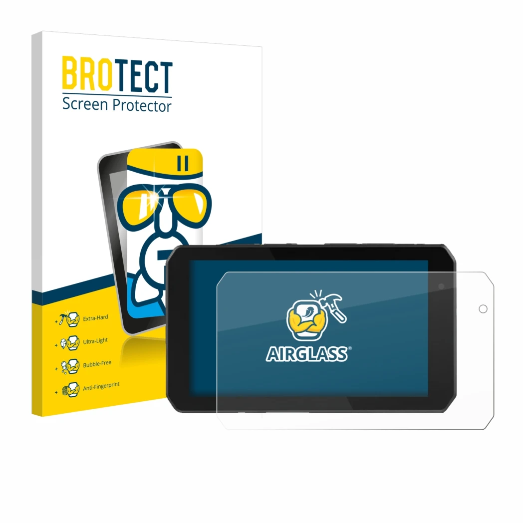 Parte frontale di una confezione del prodotto con il logo del marchio BROTECT. Accanto è raffigurato il dispositivo Chigee AIO