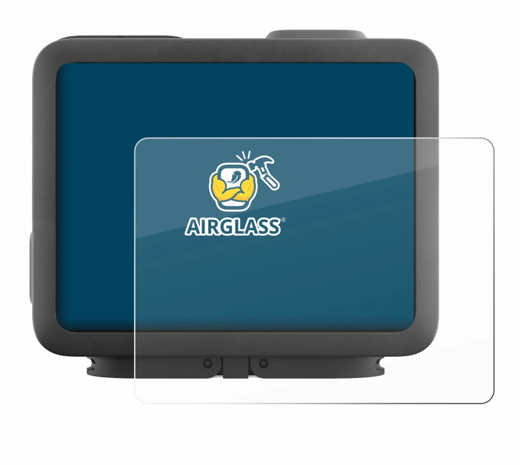 Immagine del dispositivo GoPro Hero 4k con un'ampia varietà di protezioni per lo schermo.