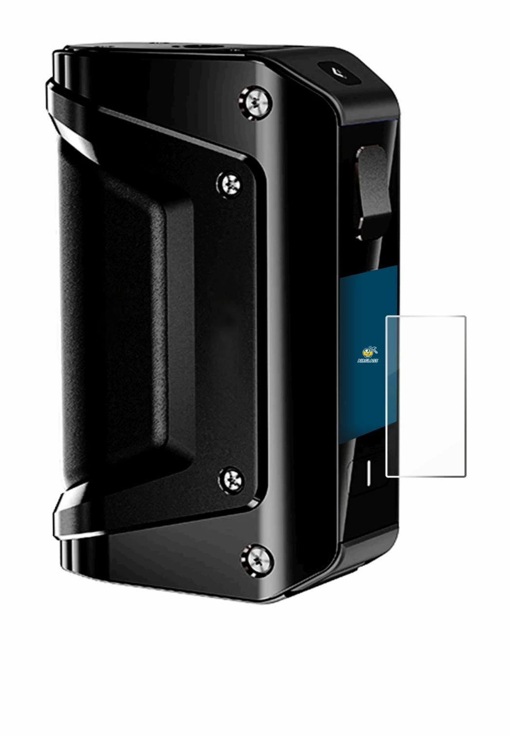 Immagine del dispositivo geekvape Aegis 3 con un'ampia varietà di protezioni per lo schermo.