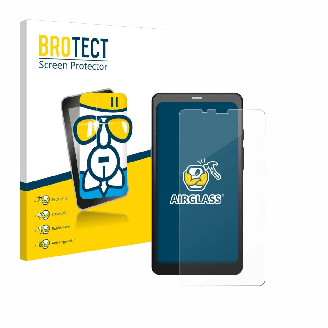 Parte frontale di una confezione del prodotto con il logo del marchio BROTECT. Accanto è raffigurato il dispositivo Boox Palma