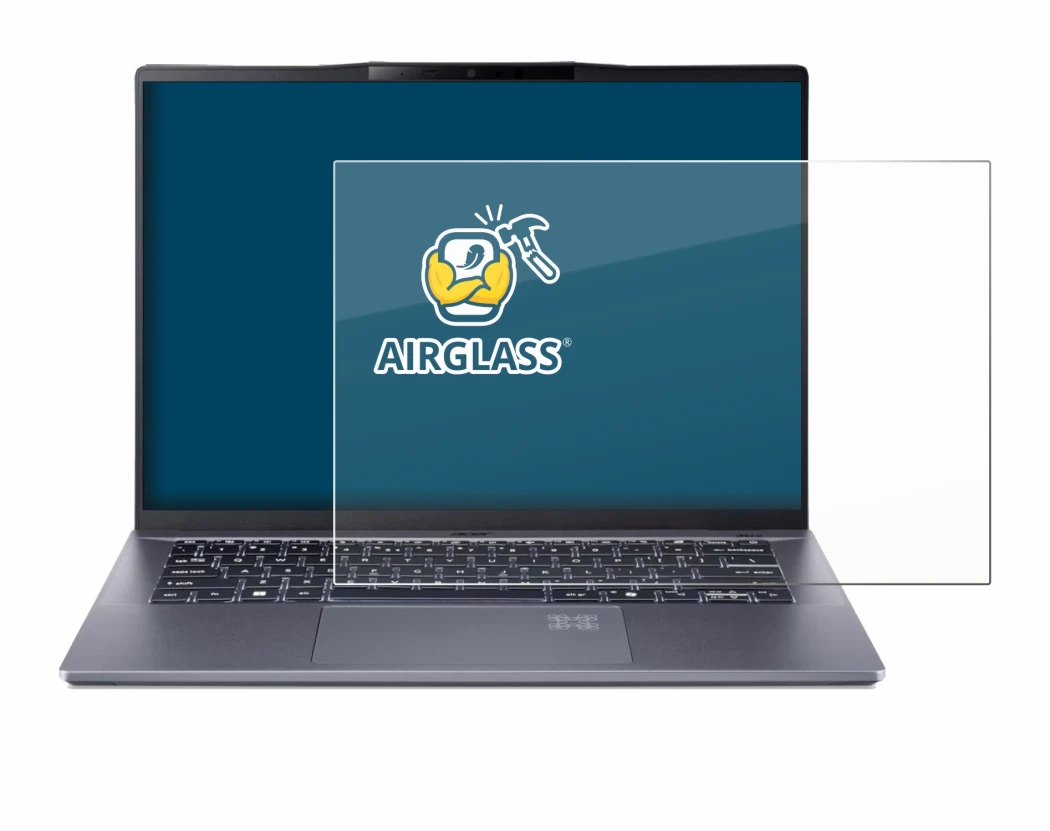 Immagine del dispositivo Acer Swift Go 14 AI con un'ampia varietà di protezioni per lo schermo.
