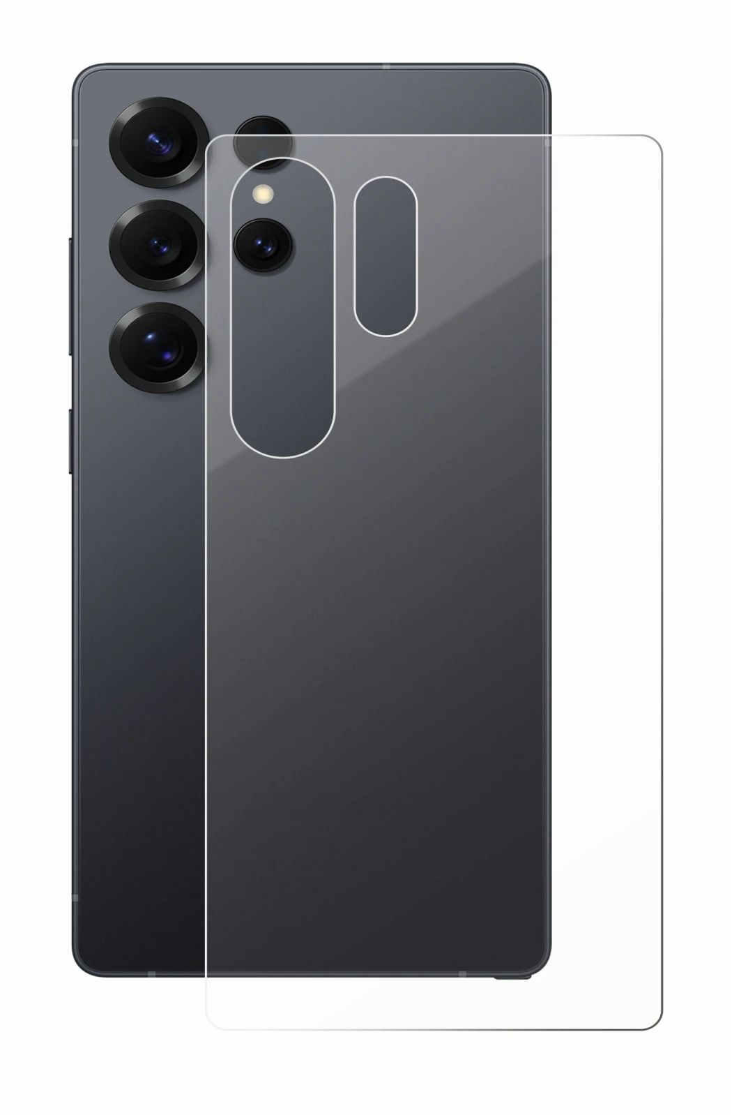 Immagine del dispositivo Samsung Galaxy S25 Ultra Enterprise Edition (Posteriore) con un'ampia varietà di protezioni per lo sc