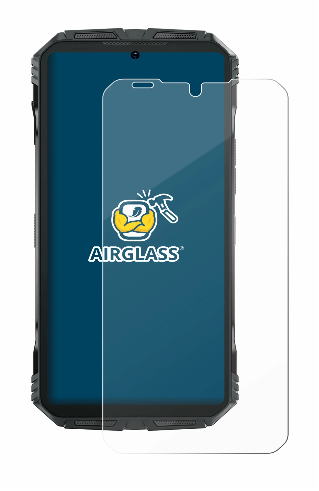 Immagine del dispositivo Doogee S Punk Pro con un'ampia varietà di protezioni per lo schermo.