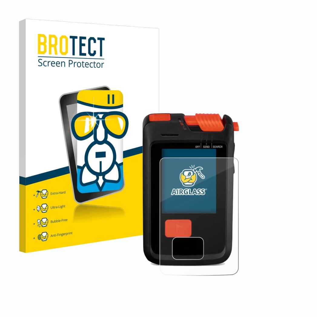 Parte frontale di una confezione del prodotto con il logo del marchio BROTECT. Accanto è raffigurato il dispositivo Mammut Bar