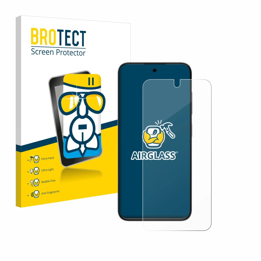 Parte frontale di una confezione del prodotto con il logo del marchio BROTECT. Accanto è raffigurato il dispositivo ZTE Blade 