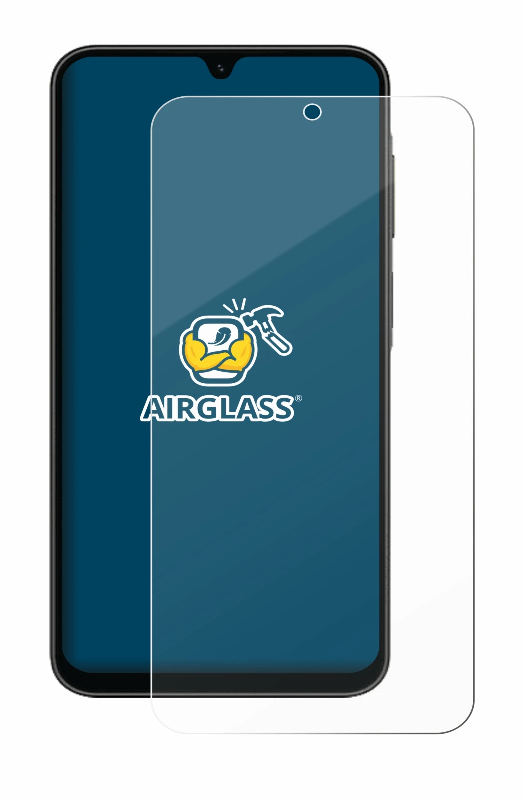 Immagine del dispositivo Samsung Galaxy A26 5G con un'ampia varietà di protezioni per lo schermo.