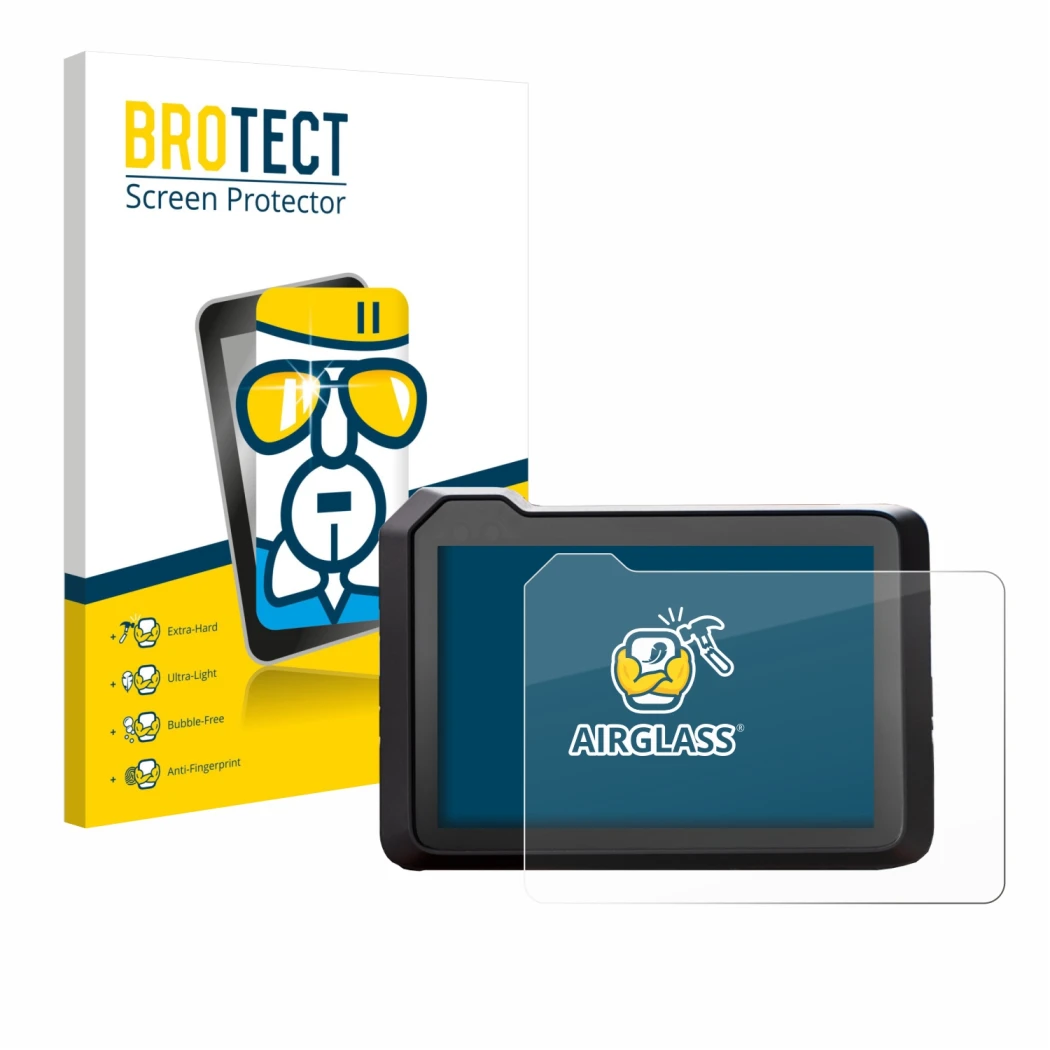 Parte frontale di una confezione del prodotto con il logo del marchio BROTECT. Accanto è raffigurato il dispositivo KTM 1390 S