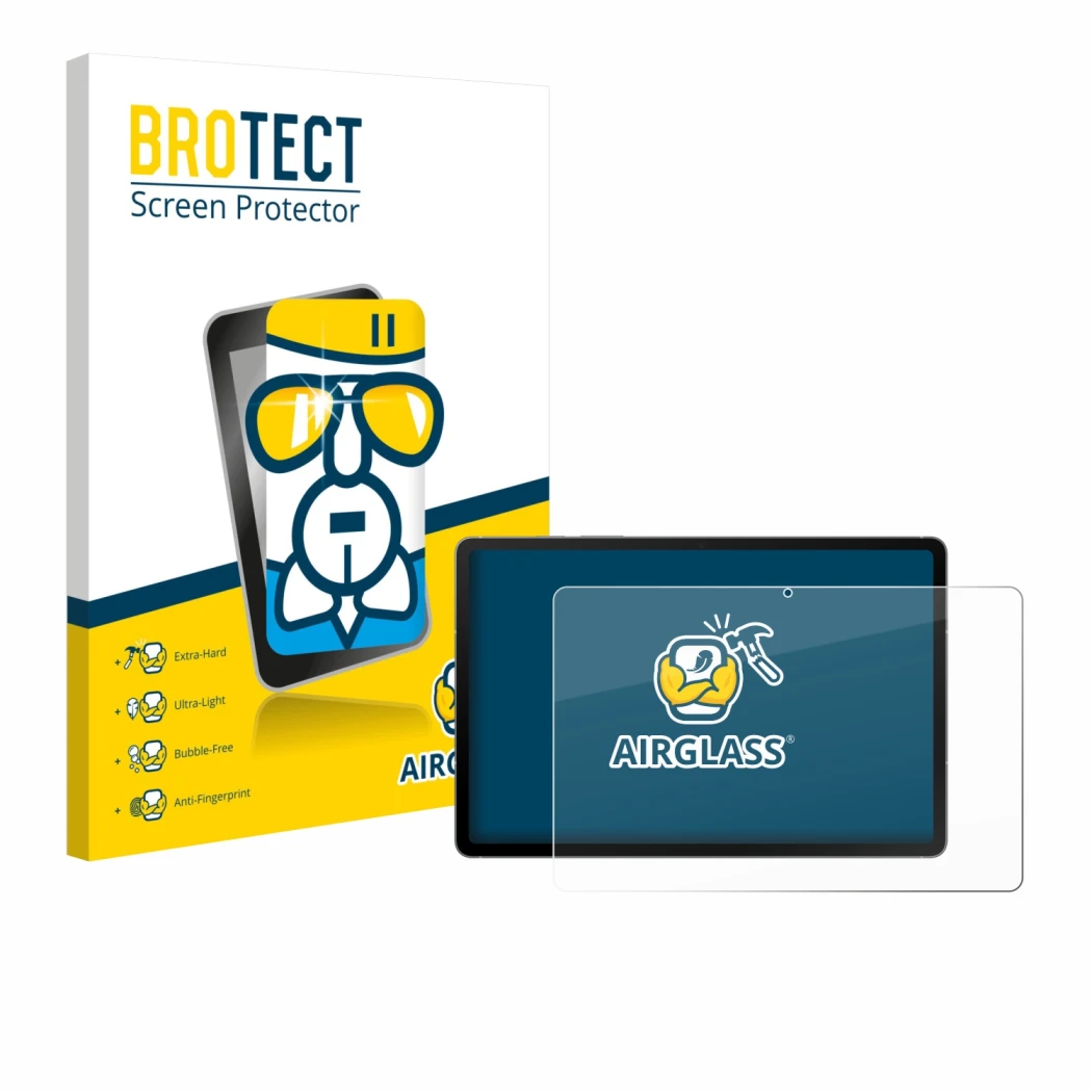 Parte frontale di una confezione del prodotto con il logo del marchio BROTECT. Accanto è raffigurato il dispositivo Samsung Ga