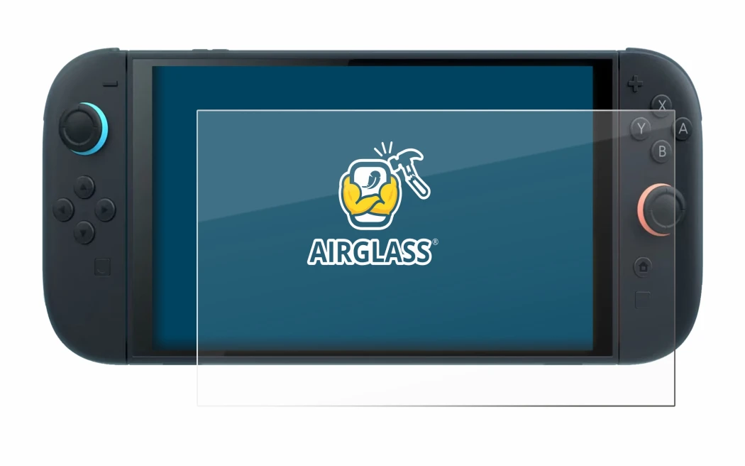 Immagine del dispositivo Nintendo Switch 2 con un'ampia varietà di protezioni per lo schermo.