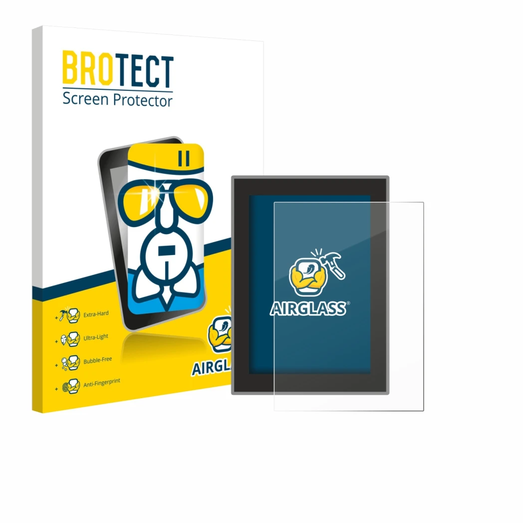 Parte frontale di una confezione del prodotto con il logo del marchio BROTECT. Accanto è raffigurato il dispositivo Volvo S90