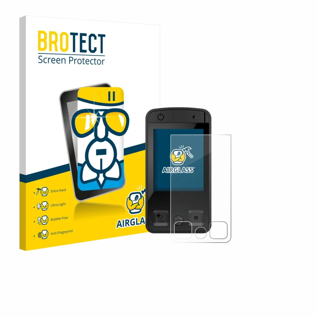 Parte frontale di una confezione del prodotto con il logo del marchio BROTECT. Accanto è raffigurato il dispositivo Bosch Kiox