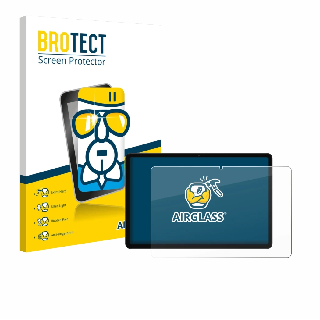 Parte frontale di una confezione del prodotto con il logo del marchio BROTECT. Accanto è raffigurato il dispositivo Xiaomi Red