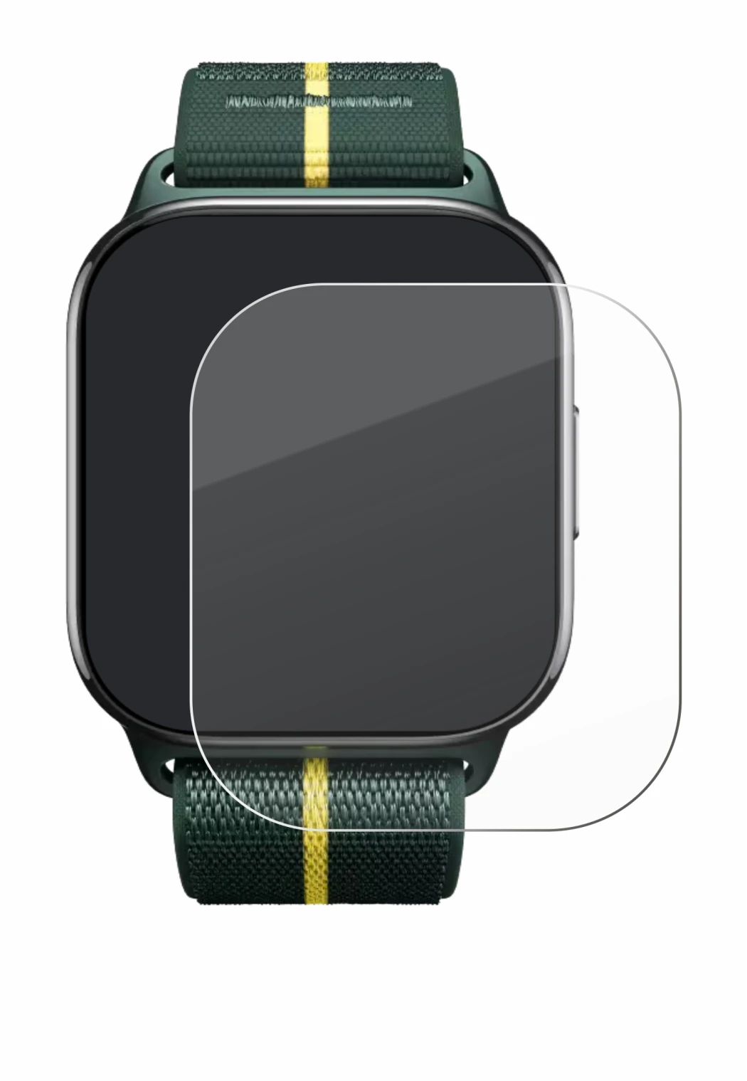 Immagine del dispositivo Motorola Moto watch fit con un'ampia varietà di protezioni per lo schermo.